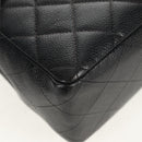 CHANEL Matelasse 30 Chain Shoulder Bag Caviar Skin Black Silver CC Auth ka456V-15