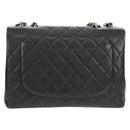 CHANEL Matelasse 30 Chain Shoulder Bag Caviar Skin Black Silver CC Auth ka456V-2