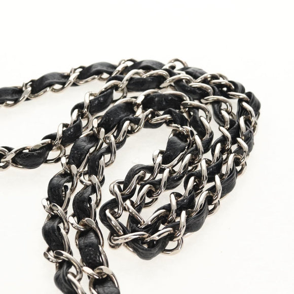 CHANEL Matelasse 30 Chain Shoulder Bag Caviar Skin Black Silver CC Auth ka456V