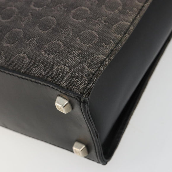 CELINE C Sulky Hand Bag Black Silver Auth ka4570