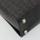 CELINE C Sulky Hand Bag Black Silver Auth ka4570-11