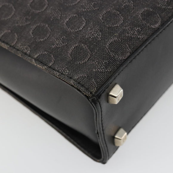 CELINE C Sulky Hand Bag Black Silver Auth ka4570