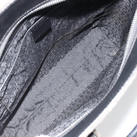 CELINE C Sulky Hand Bag Black Silver Auth ka4570