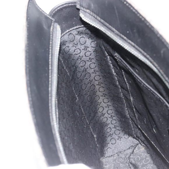CELINE C Sulky Hand Bag Black Silver Auth ka4570
