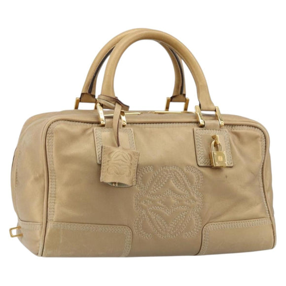LOEWE Amazona 28 Hand Bag Nappa leather Gold Auth ka4571A