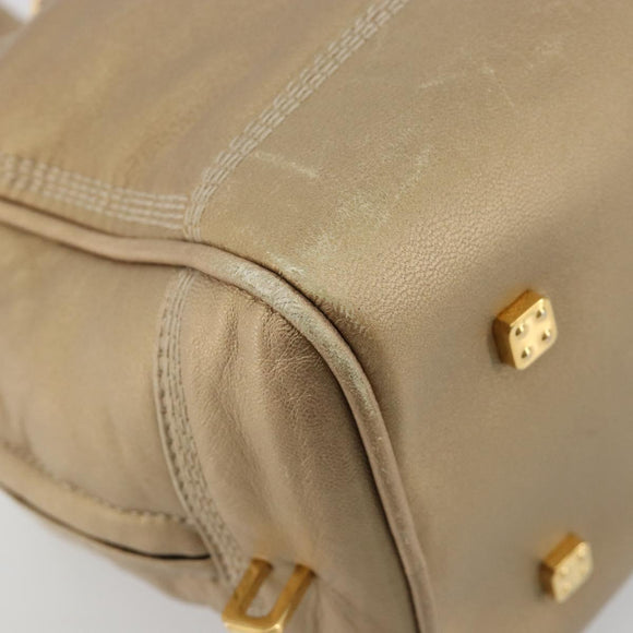 LOEWE Amazona 28 Hand Bag Nappa leather Gold Auth ka4571A