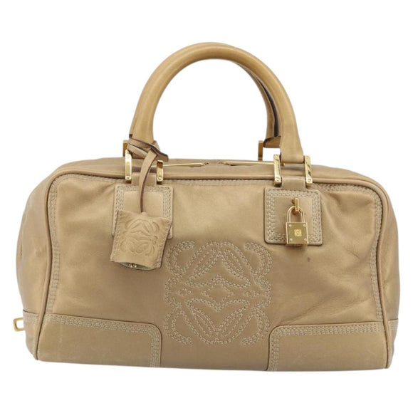 LOEWE Amazona 28 Hand Bag Nappa leather Gold Auth ka4571A