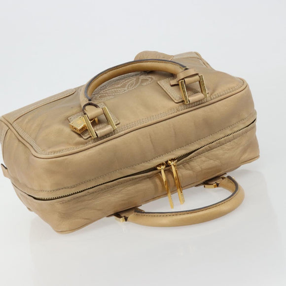 LOEWE Amazona 28 Hand Bag Nappa leather Gold Auth ka4571A