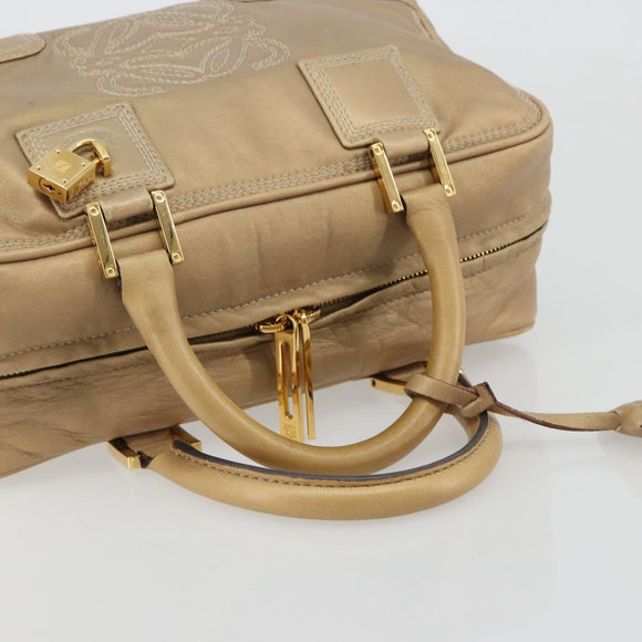 LOEWE Amazona 28 Hand Bag Nappa leather Gold Auth ka4571A