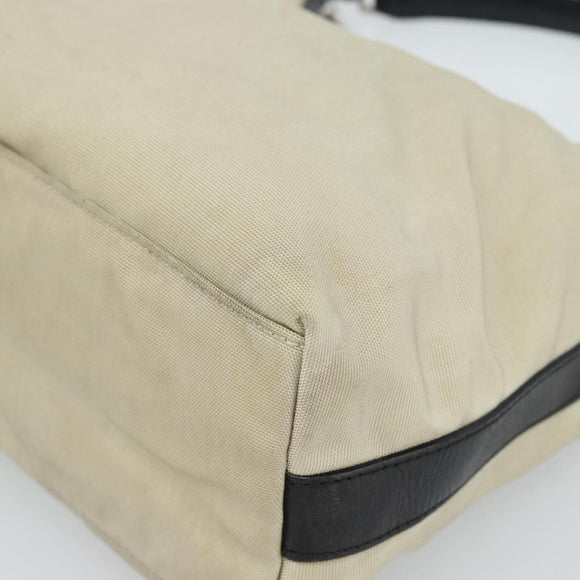 GUCCI Hand Bag Canvas Leather Beige Silver 000 0602 Auth ka4572