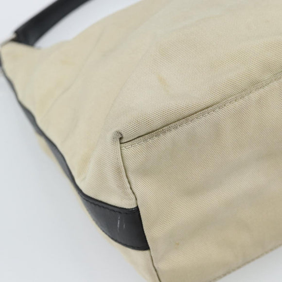 GUCCI Hand Bag Canvas Leather Beige Silver 000 0602 Auth ka4572
