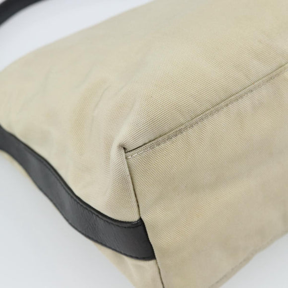 GUCCI Hand Bag Canvas Leather Beige Silver 000 0602 Auth ka4572