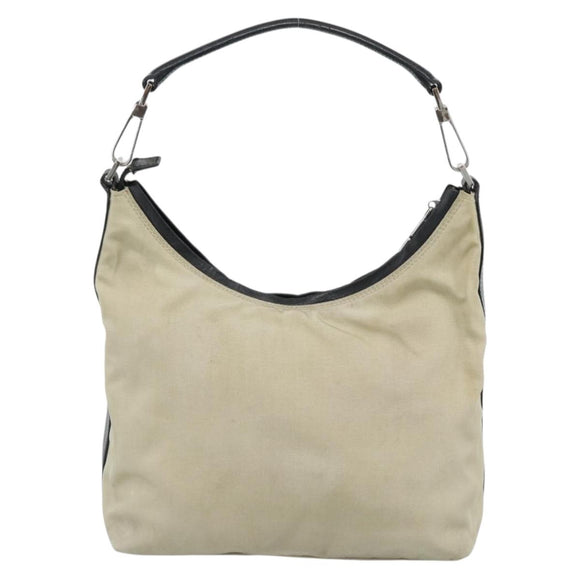 GUCCI Hand Bag Canvas Leather Beige Silver 000 0602 Auth ka4572