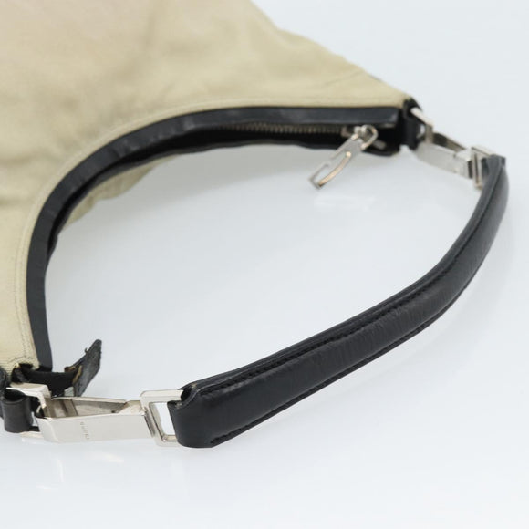 GUCCI Hand Bag Canvas Leather Beige Silver 000 0602 Auth ka4572
