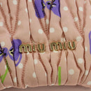 Miu Miu Shoulder Bag Canvas Leather Pink Gold Auth ka4573M-15