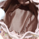 Miu Miu Shoulder Bag Canvas Leather Pink Gold Auth ka4573M-19