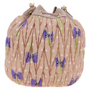 Miu Miu Shoulder Bag Canvas Leather Pink Gold Auth ka4573M-3