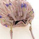 Miu Miu Shoulder Bag Canvas Leather Pink Gold Auth ka4573M-6