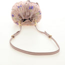 Miu Miu Shoulder Bag Canvas Leather Pink Gold Auth ka4573M-7