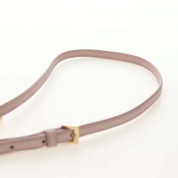 Miu Miu Shoulder Bag Canvas Leather Pink Gold Auth ka4573M