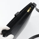 Salvatore Ferragamo Schoudertas Leer Zwart Goud Auth ka4575-16