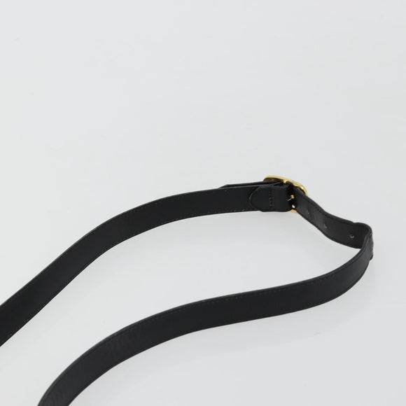 Salvatore Ferragamo Schoudertas Leer Zwart Goud Auth ka4575