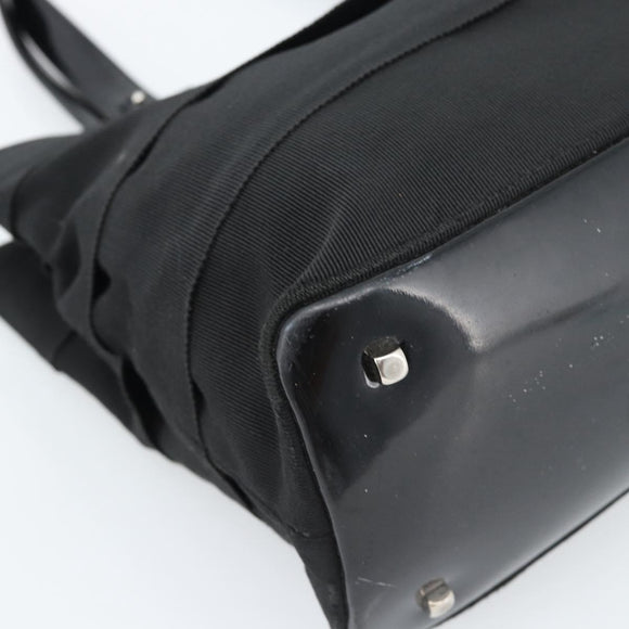 Salvatore Ferragamo Vala Handtasche Canvas Schwarz Silber Auth ka4576
