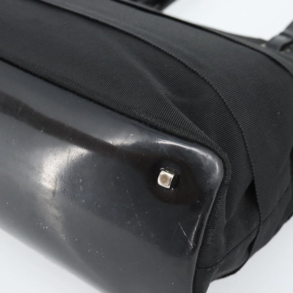 Salvatore Ferragamo Vala Handtasche Canvas Schwarz Silber Auth ka4576