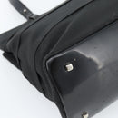 Salvatore Ferragamo Vala Handtasche Canvas Schwarz Silber Auth ka4576-13