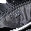 Salvatore Ferragamo Vala Handtasche Canvas Schwarz Silber Auth ka4576-14