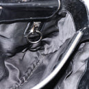 Salvatore Ferragamo Vala Handtasche Canvas Schwarz Silber Auth ka4576-16