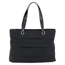 Salvatore Ferragamo Vala Handtasche Canvas Schwarz Silber Auth ka4576-2