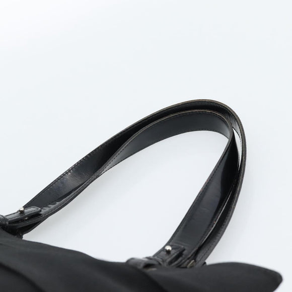 Salvatore Ferragamo Vala Handtasche Canvas Schwarz Silber Auth ka4576