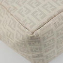 FENDI Zucchino Canvas Hand Bag PVC White Silver Auth ka4577A-16