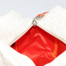FENDI Zucchino Canvas Hand Bag PVC White Silver Auth ka4577A-18