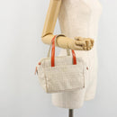 FENDI Zucchino Canvas Hand Bag PVC White Silver Auth ka4577A-21