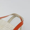 FENDI Zucchino Canvas Hand Bag PVC White Silver Auth ka4577A-8