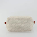 FENDI Zucchino Canvas Hand Bag PVC White Silver Auth ka4577A-5