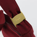 Salvatore Ferragamo Vala Shoulder Bag Canvas Leather Red Gold Auth ka4578A-18