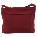 Salvatore Ferragamo Vala Shoulder Bag Canvas Leather Red Gold Auth ka4578A-13