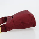 Salvatore Ferragamo Vala Shoulder Bag Canvas Leather Red Gold Auth ka4578A-4