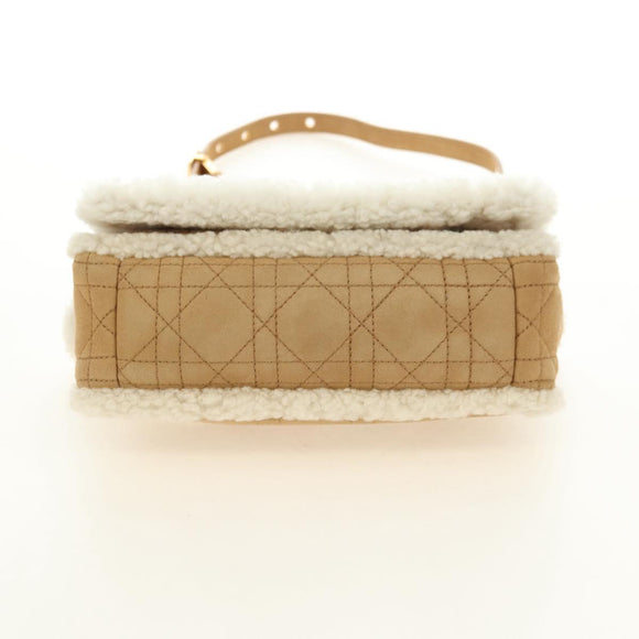 Christian Dior Caro Chain Schoudertas Mouton Beige Goud Auth ka4579SM