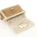 Christian Dior Caro Chain Schoudertas Mouton Beige Goud Auth ka4579SM-16