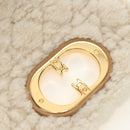 Christian Dior Caro Chain Schoudertas Mouton Beige Goud Auth ka4579SM-17