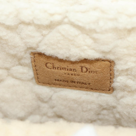 Christian Dior Caro Chain Schoudertas Mouton Beige Goud Auth ka4579SM