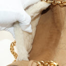 Christian Dior Caro Chain Schoudertas Mouton Beige Goud Auth ka4579SM-22