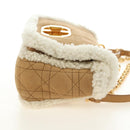 Christian Dior Caro Chain Schoudertas Mouton Beige Goud Auth ka4579SM-5