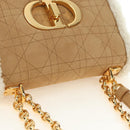 Christian Dior Caro Chain Schoudertas Mouton Beige Goud Auth ka4579SM-6