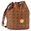 MCM Logogram Vicetos Shoulder Bag PVC Leather Brown Gold Auth ka458-1