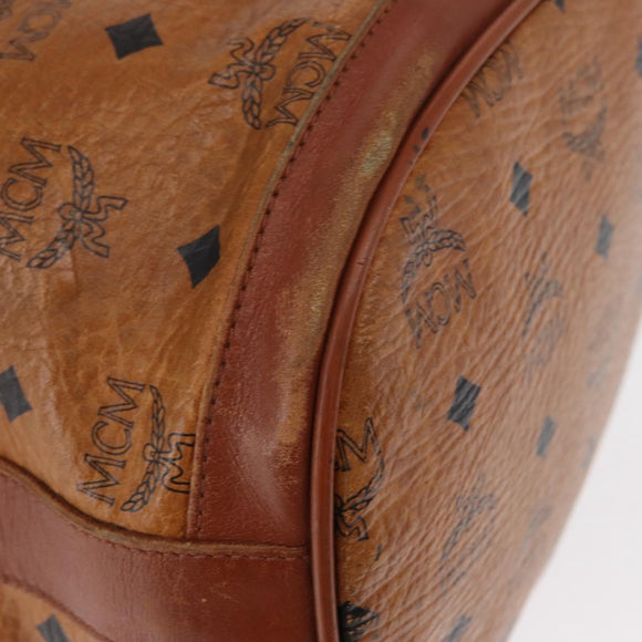 MCM Logogram Vicetos Shoulder Bag PVC Leather Brown Gold Auth ka458